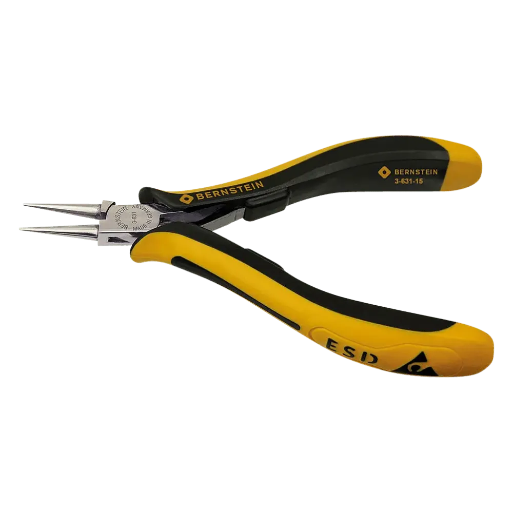 ESD round nose pliers CLASSICline dissipative 120 mm smooth gripping surfaces