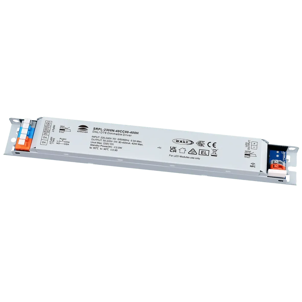 40W DALI2 DT6, AC-PUSH, linear constant current LED driver, NFC, NON SELV