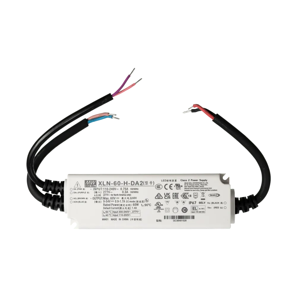 60W LED control gear 900...1700mA/9V...54V, DALI2, AC Push, NFC