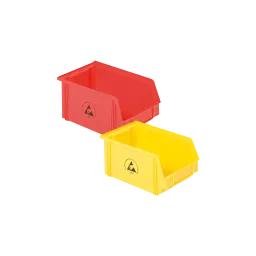 ESD storage containers, open-fronted storage bins made of IDP