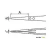 ESD ceramic tweezers with replaceable tips 0.7 mm wide, dissipative
