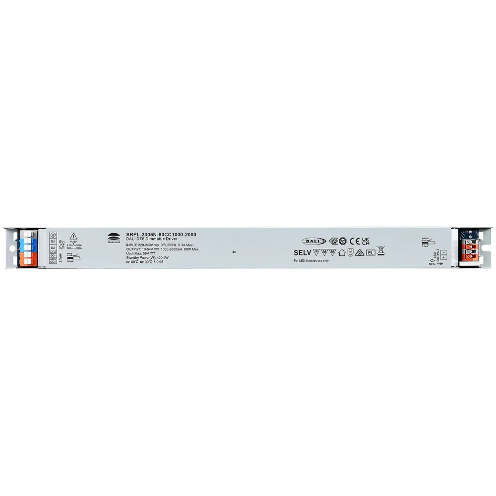 80W DALI2 DT6, AC-PUSH, linear constant current LED driver, NFC