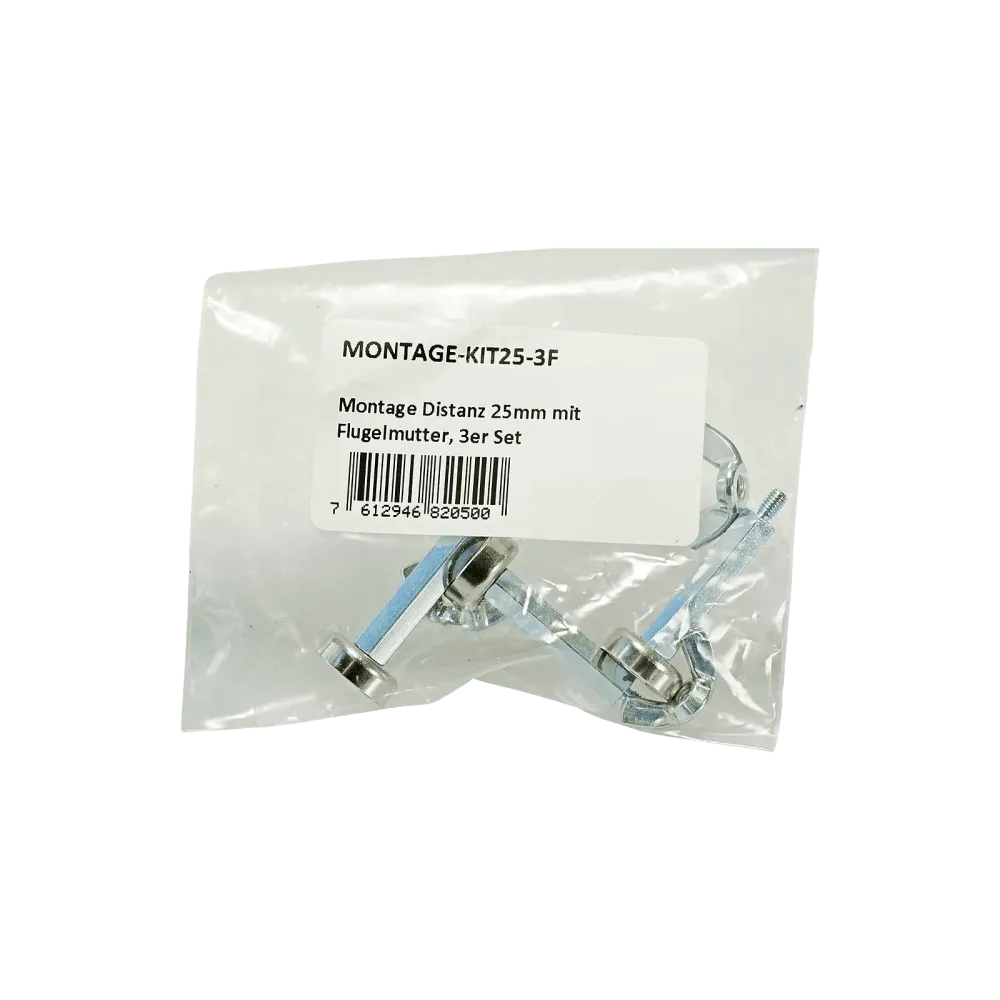 LED MODULE MOUNTING KIT WITH 3 MAGNETS AND WING NUT, 25MM