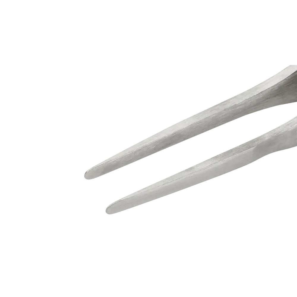 Precision tweezers with fine rounded and flexible tips