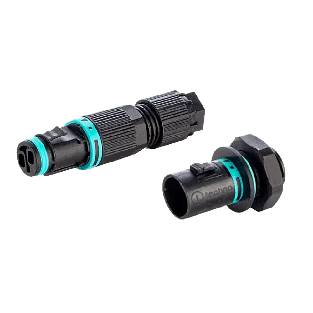 Round plug, 2p, pin+socket, screw connection, 0.25-1.5mm2, IP68 (30m/1h)