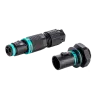 Round plug, 2p, pin+socket, screw connection, 0.25-1.5mm2, IP68 (30m/1h)