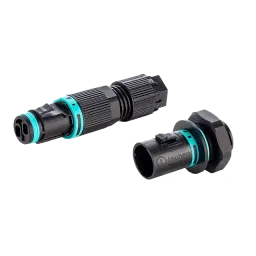 Round plug, 2p, pin+socket, screw connection, 0.25-1.5mm2, IP68 (30m/1h)