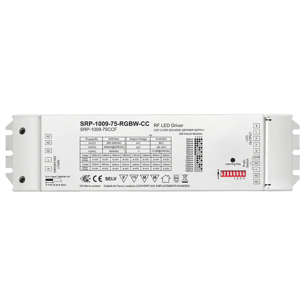 75W RF/LV PUSH, RGBW, constant current LED driver