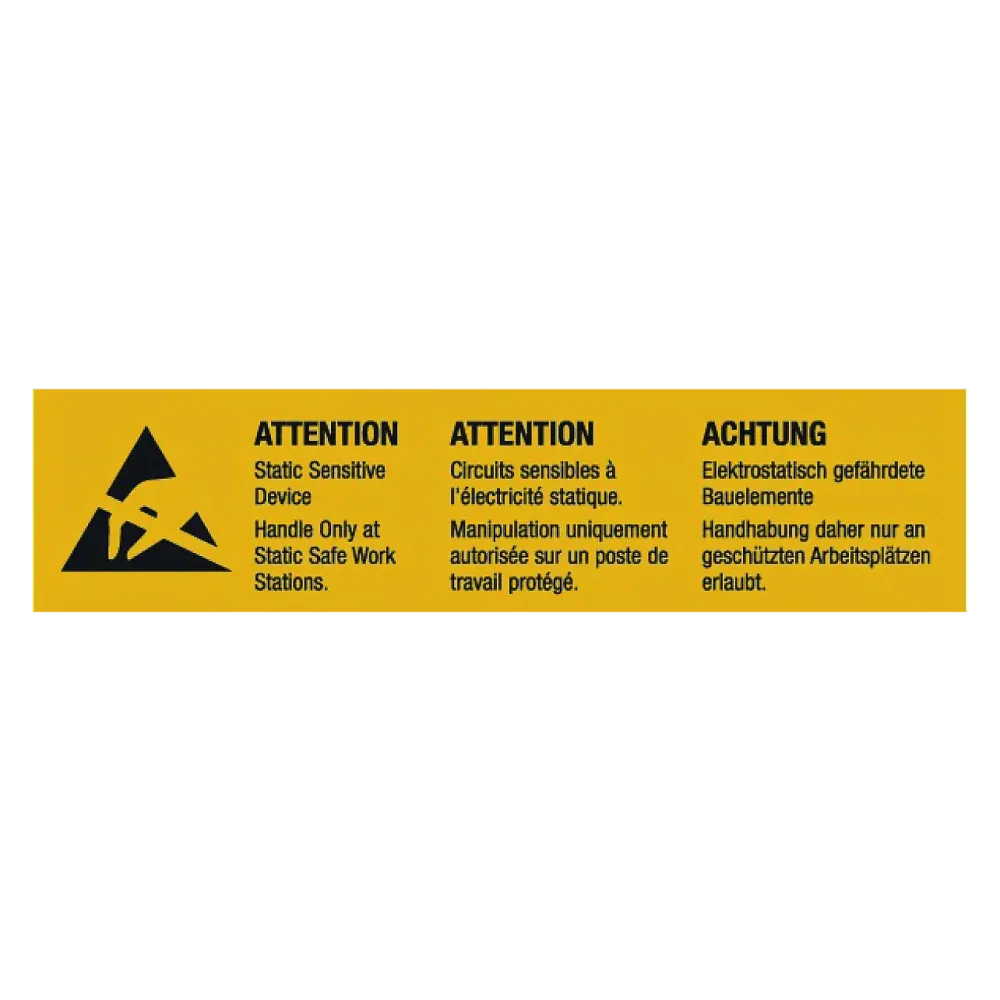 ESD warning symbol - German, English and French, 1000 pieces