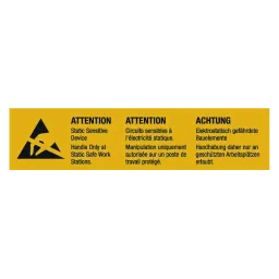 ESD warning symbol - German, English and French, 1000 pieces
