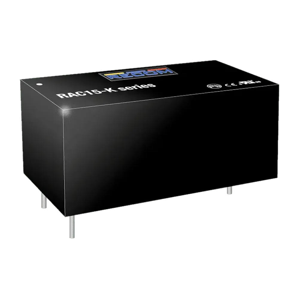 15W AC/DC power supply unit, PCB mounting, 12V/1250mA