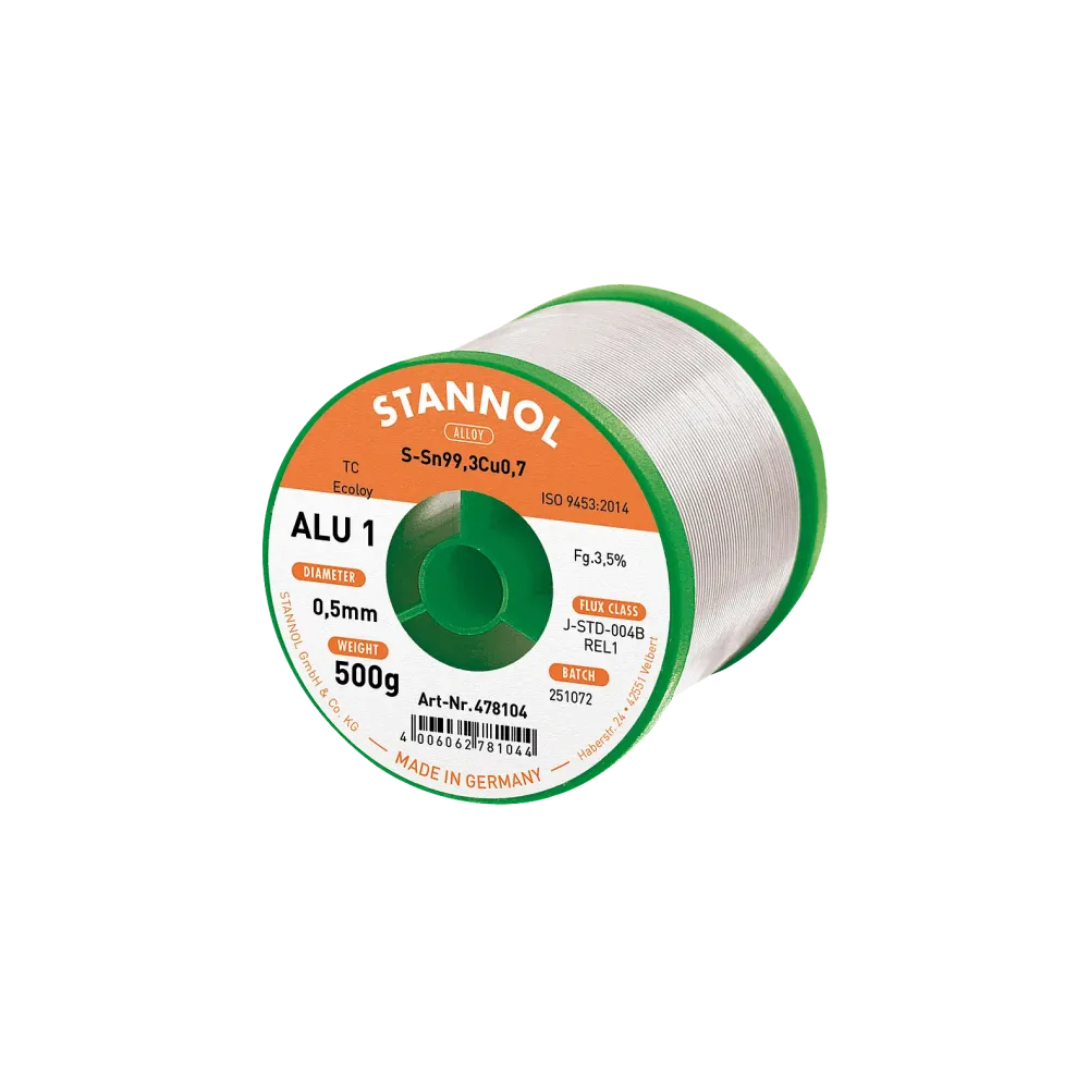 Solder wire ALU1, Sn99,3Cu0,7 - TC, RE L1, 0.5mm, 500g