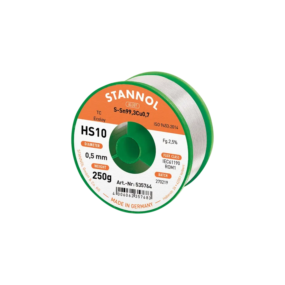 Lötdraht HS10, Sn99.3Cu0.7 - TC, RO M1, 0.5mm, 250g