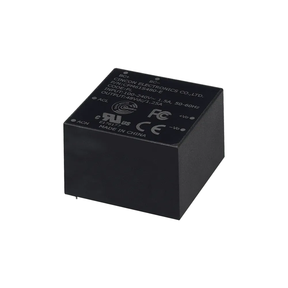 60W AC/DC power supply unit, PCB mounting, 12V/5A
