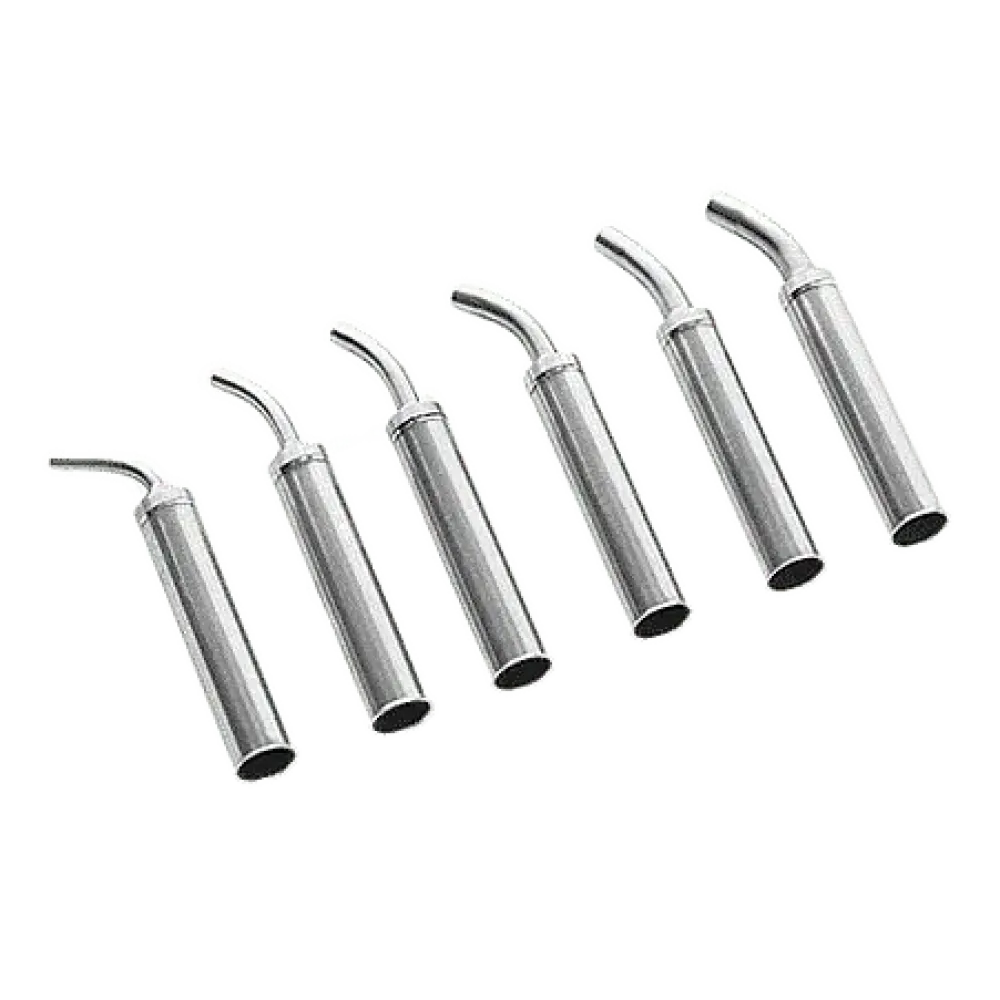 Pack with 6 curved nozzles