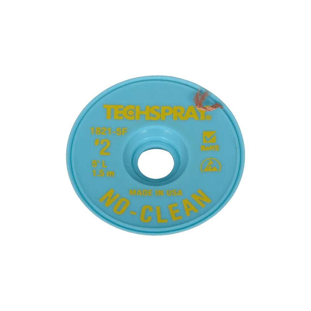 Techspray desoldering braid ESD, 1.4mm x 1.5m, flux-coated, no-clean
