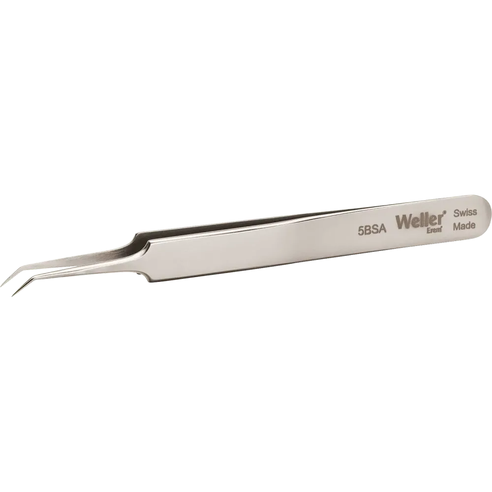Precision tweezers with very fine tips, angled 30°