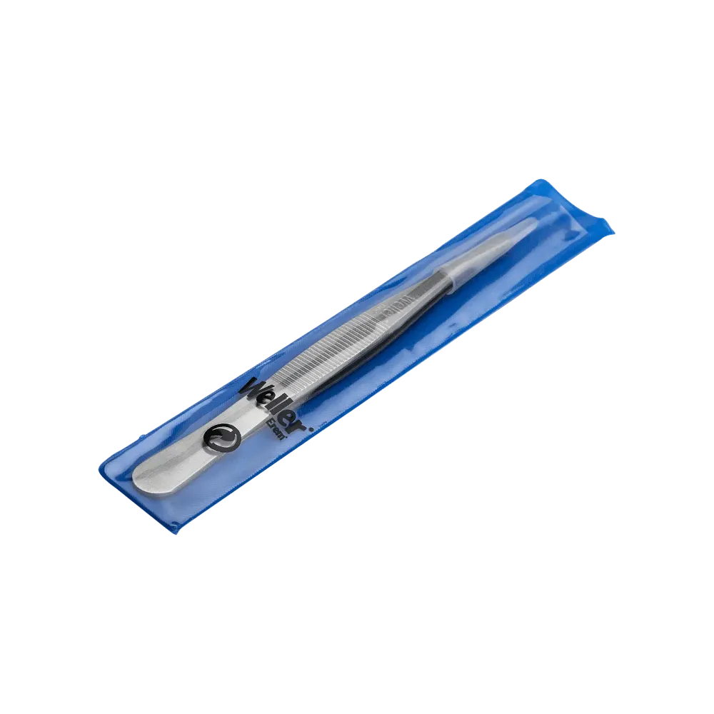 Precision tweezers with flat, round, slightly wider tips