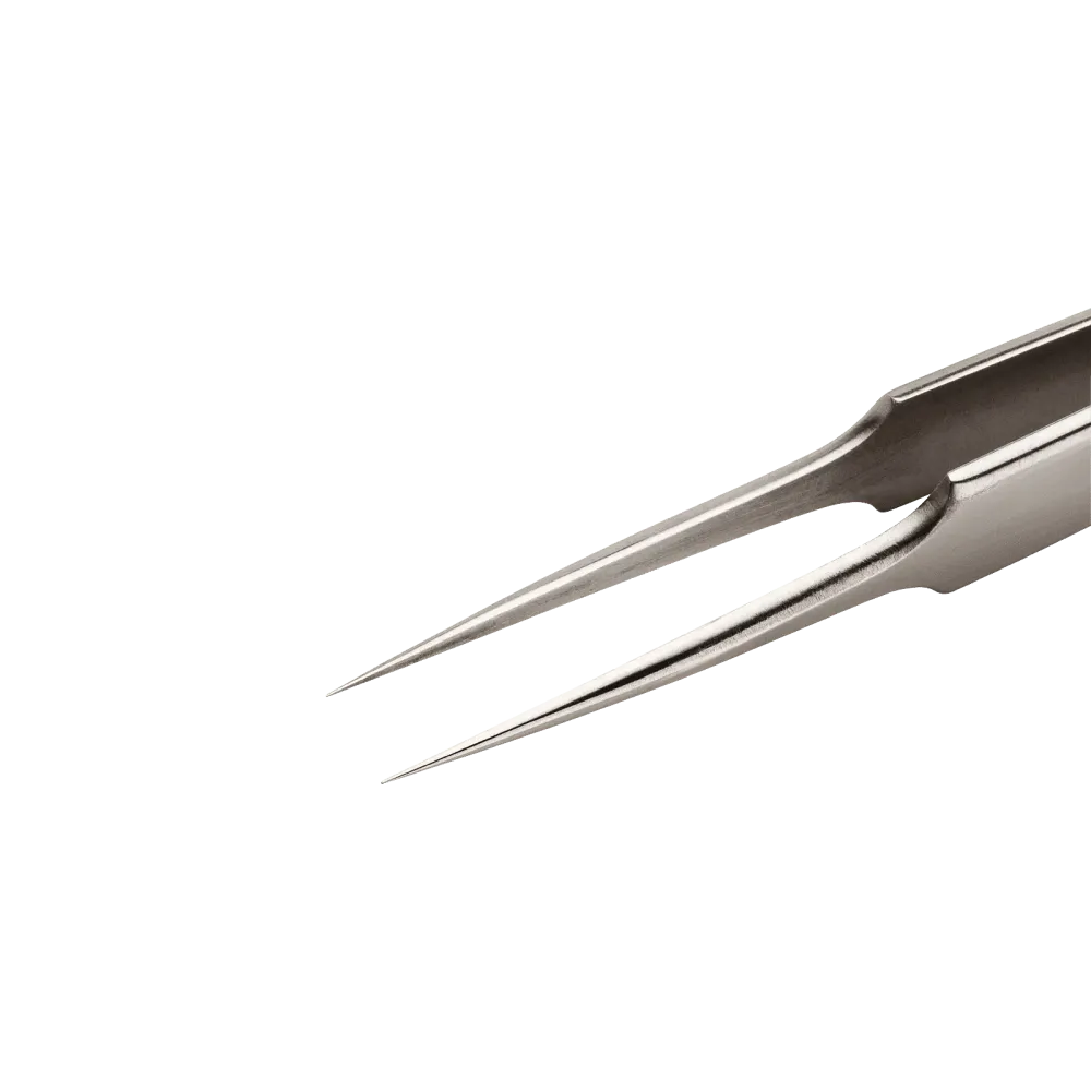 Precision tweezers with very fine tips, suitable for very fine wires