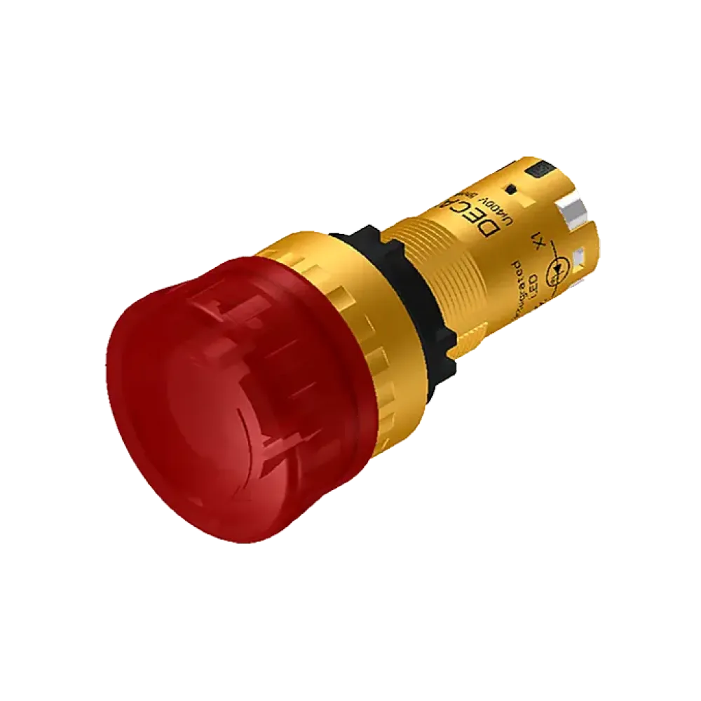 Emergency stop switch, 1x NC contact, push-in connection, with lighting 24Vdc
