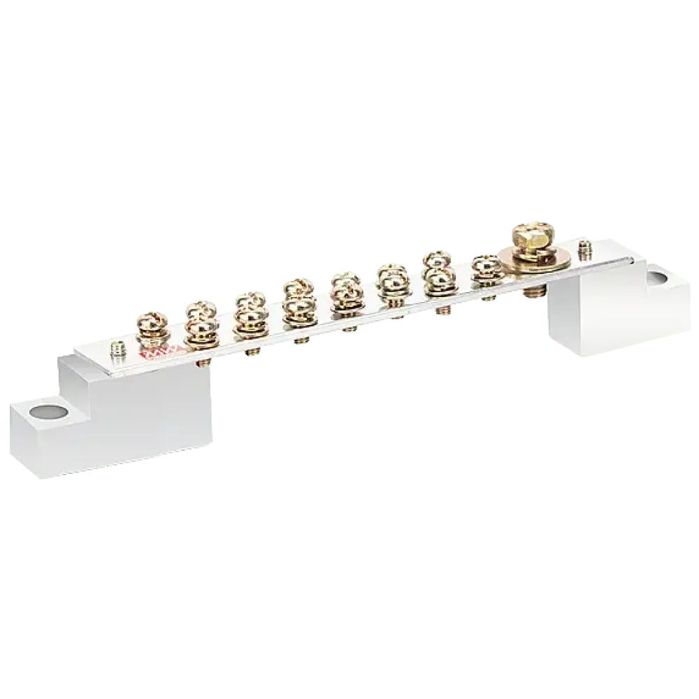 Earthing bar with insulator, 250A, number of poles: 15