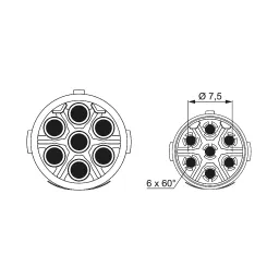 M16 crimping insert (w) 6+PE, for sockets, without contacts, 630V