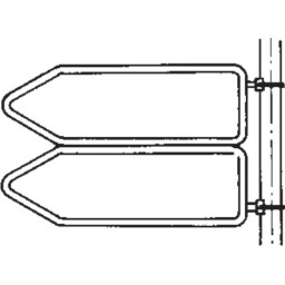 Double signpost with steel band mounting