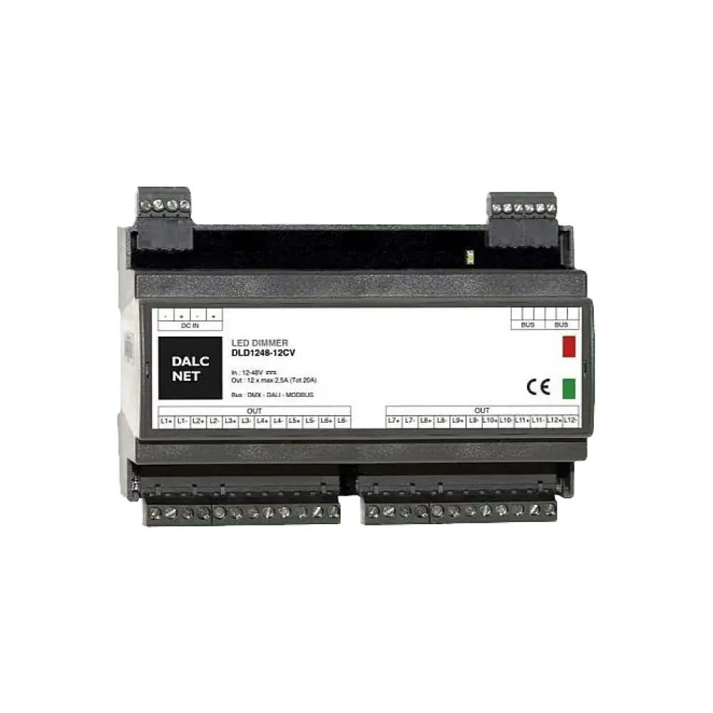 12 channel DMX512 dimmer, input 12-48VDC, max. 960W