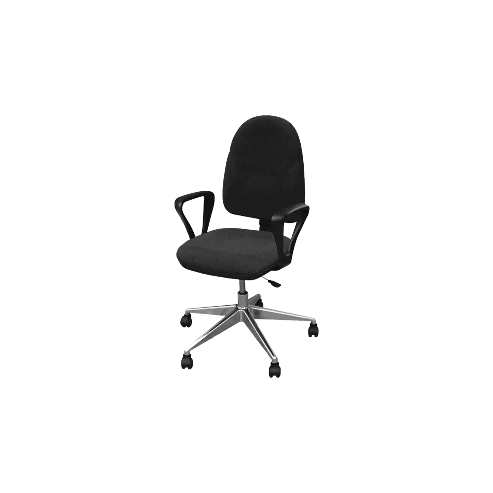 ESD work chair with armrests, black