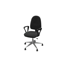 ESD work chair with armrests, black