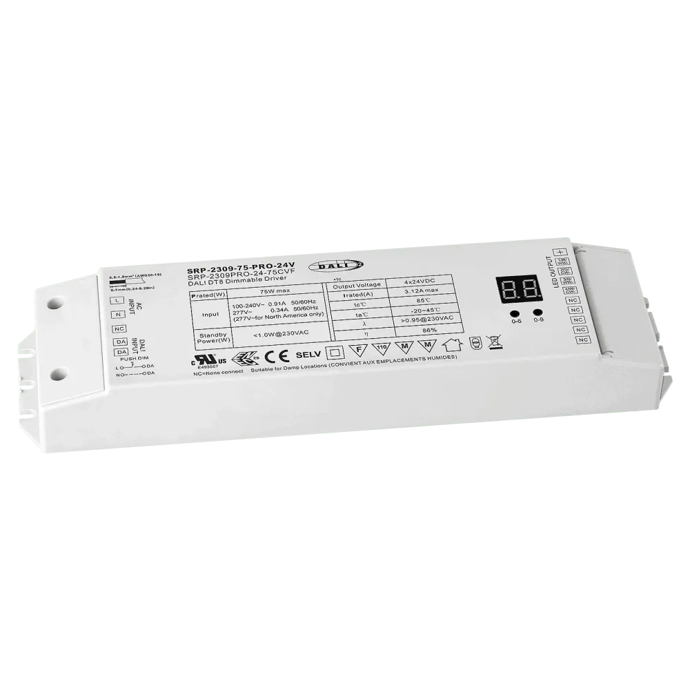 75W DALI2 DT8, 4in1, 24Vdc constant voltage LED driver