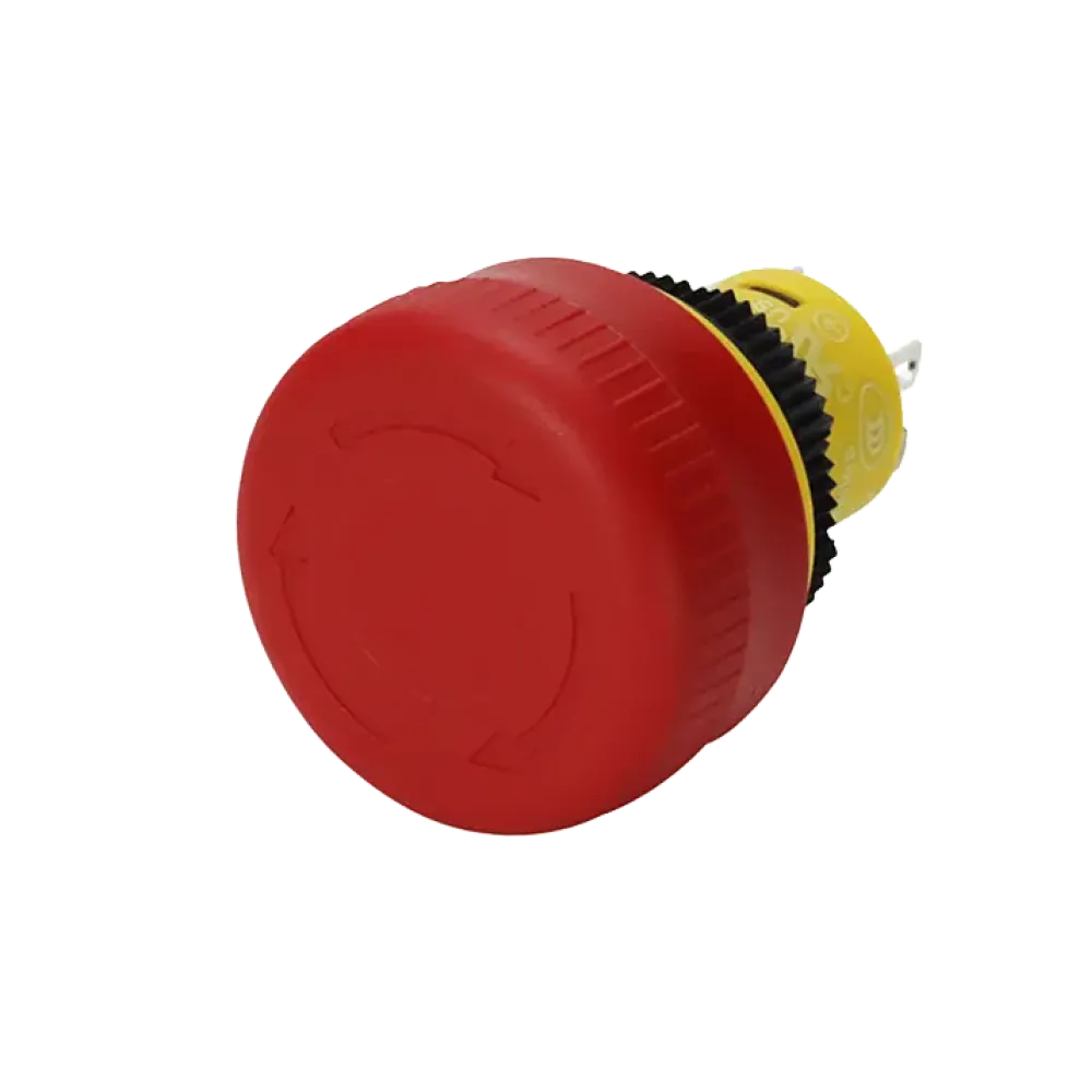 Emergency stop switch, 2x NC contact, solder connection