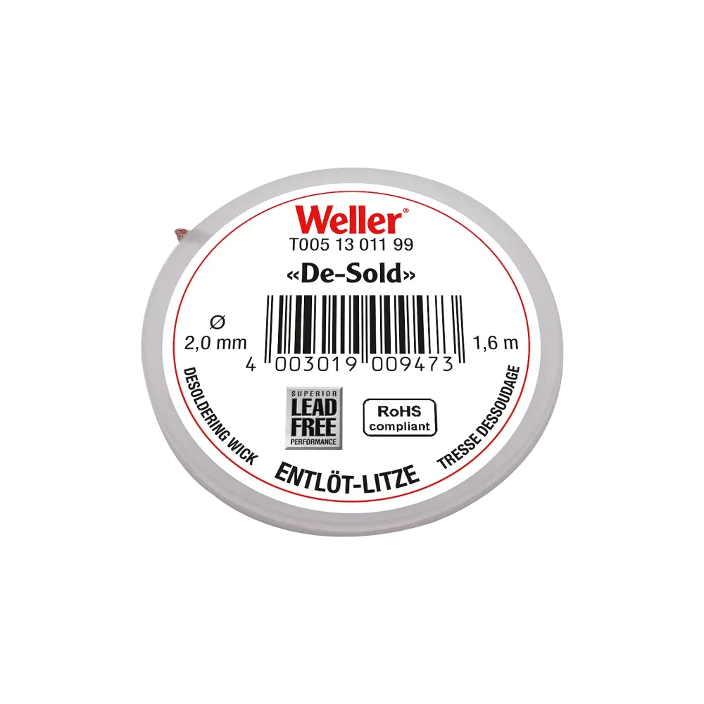 Desoldering braid 1.6 m spool, width 2 mm