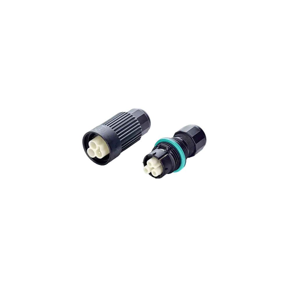Set: Mini circular connector, 3p, pin+socket, screw connection, D5-12, IP66/IP68
