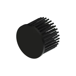 LED pin fin heat sink, ø70mm, H 50mm, Base 5mm, Black anodized