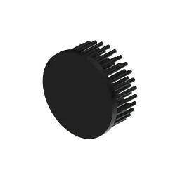 LED pin fin heat sink, ø70mm, H 30mm, Base 5mm, Black anodized