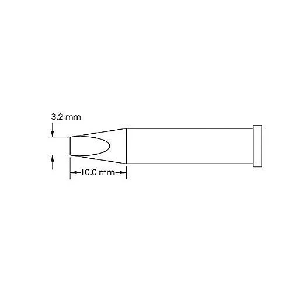 Soldering tip, chisel 3.2 x 10mm, GT6