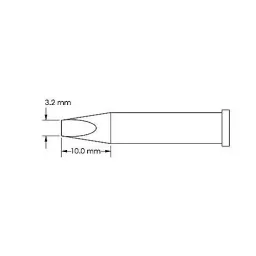 Soldering tip, chisel 3.2 x 10mm, GT6