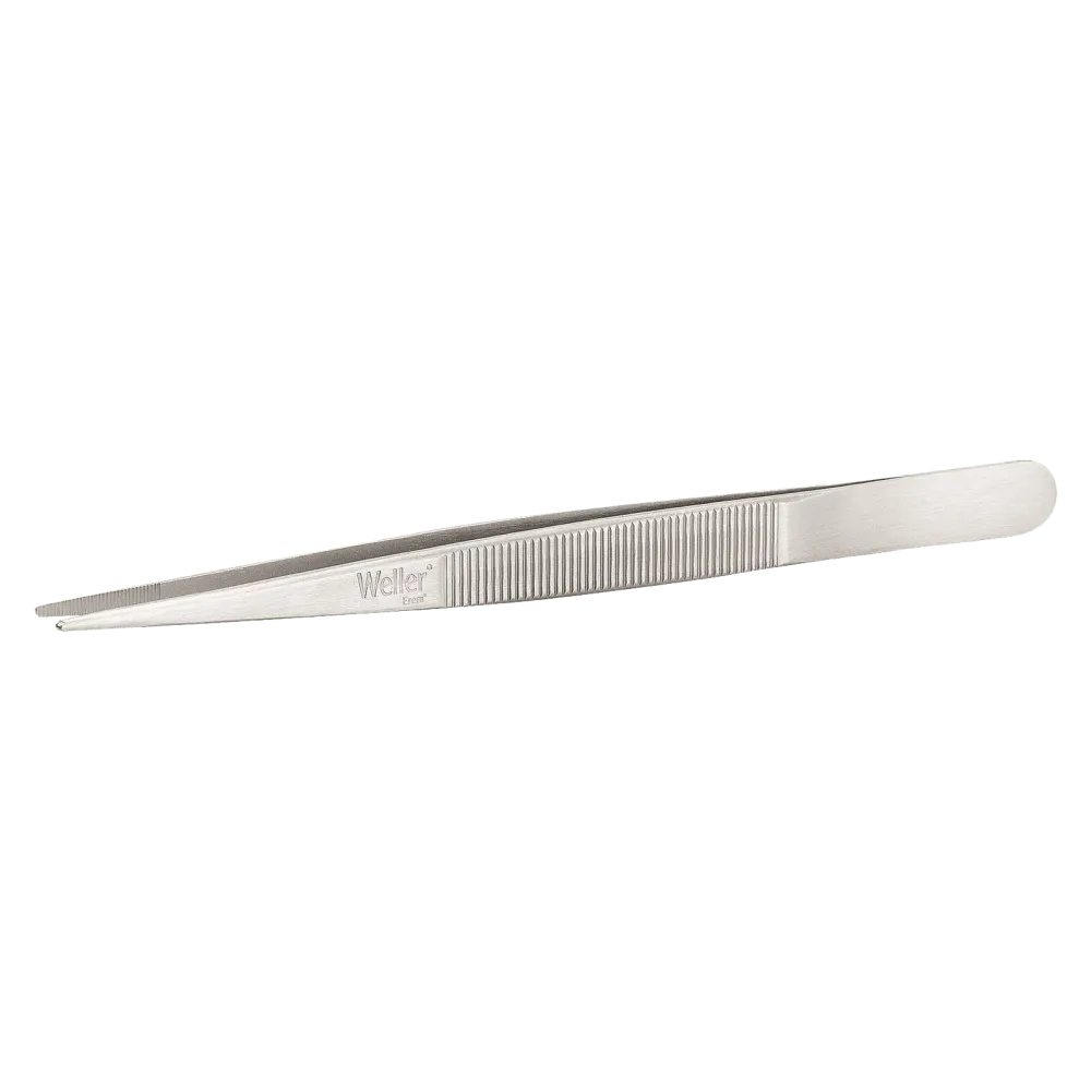 Precision tweezers with medium-fine tips and serrated finger profile