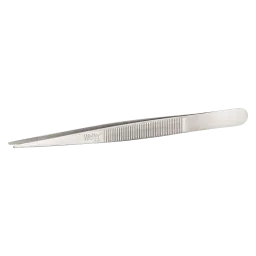 Precision tweezers with medium-fine tips and serrated finger profile
