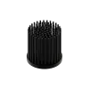 LED pin fin heat sink, ø50mm, H 50mm, Base 5mm, Black anodized
