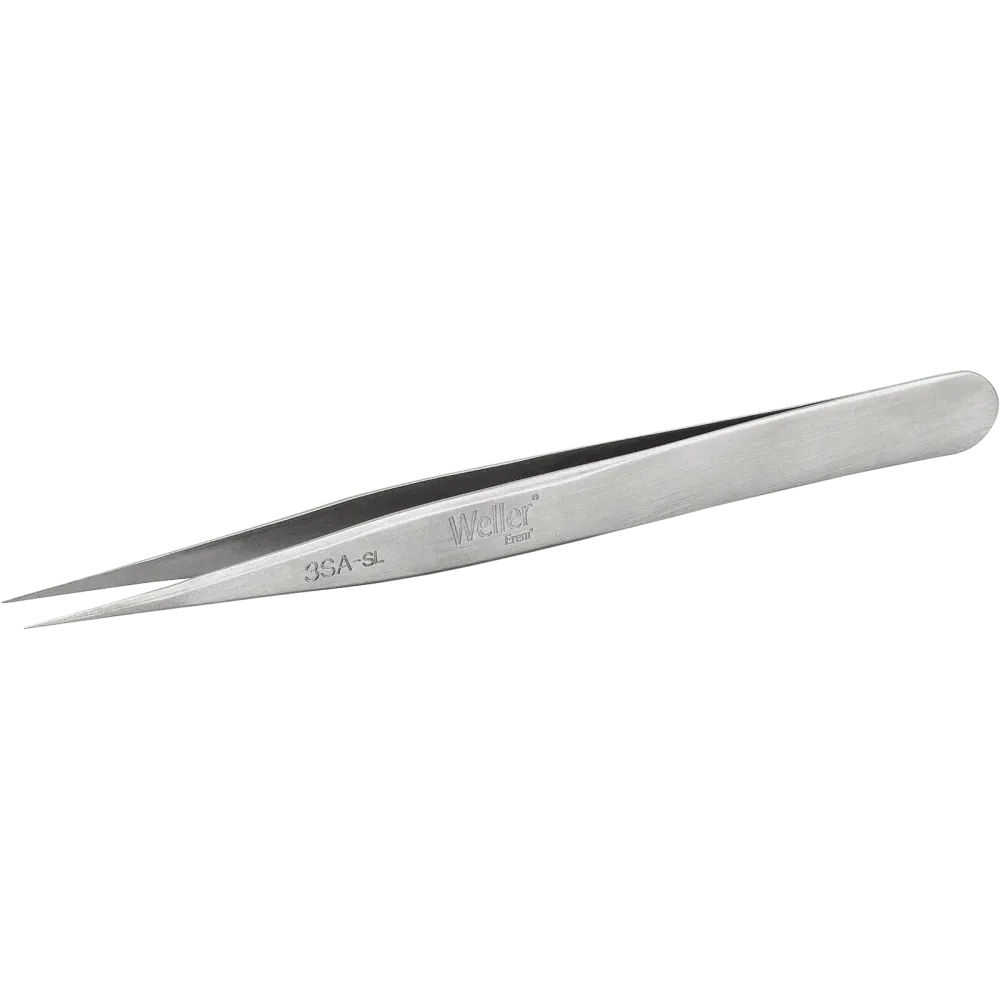 Precision tweezers with fine tips for work in microelectronics