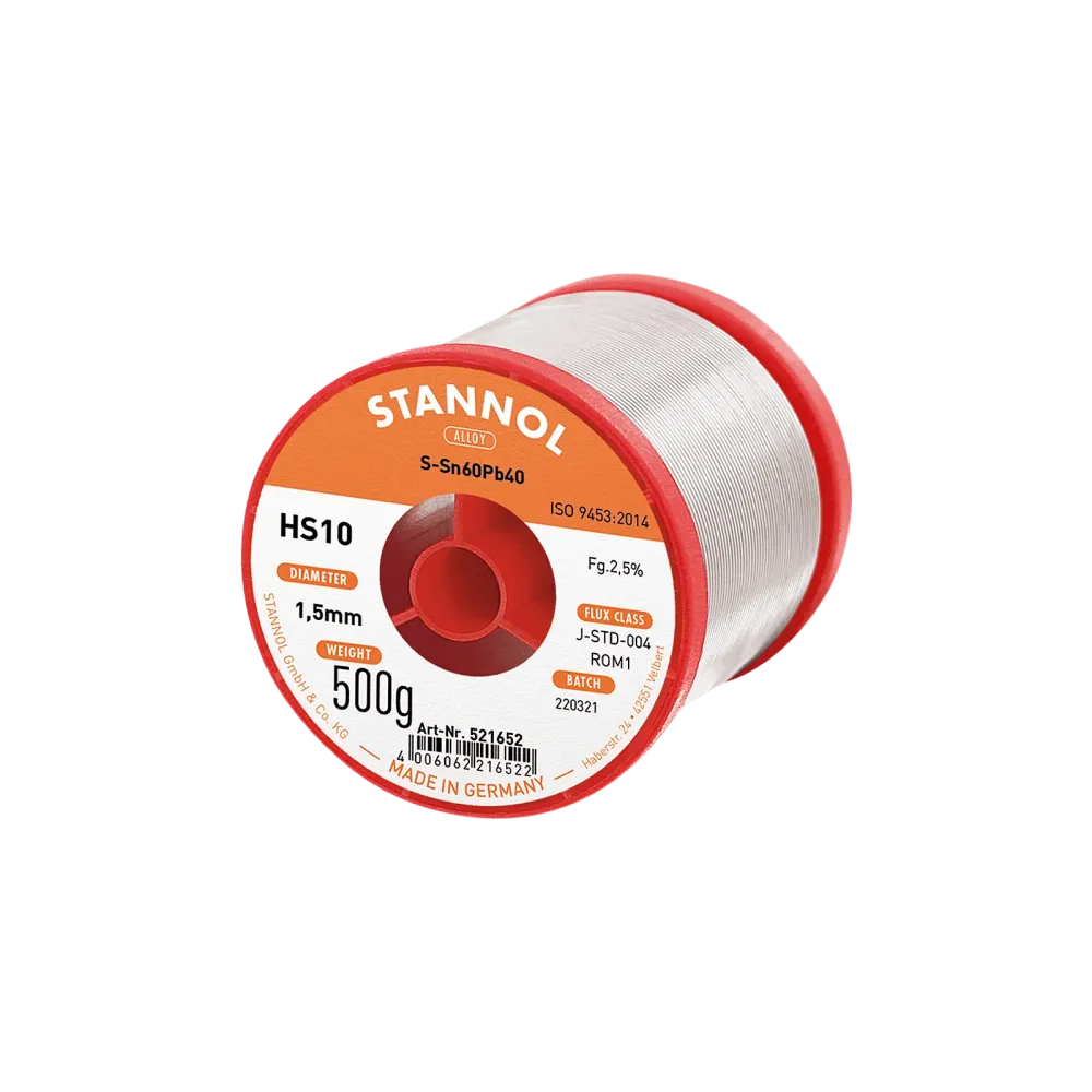 Solder wire HS10, Sn60Pb40, RO M1, 1.5mm, 500g