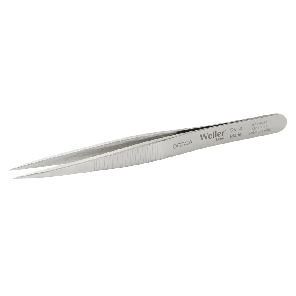 Precision tweezers with fine tips. Very robust.