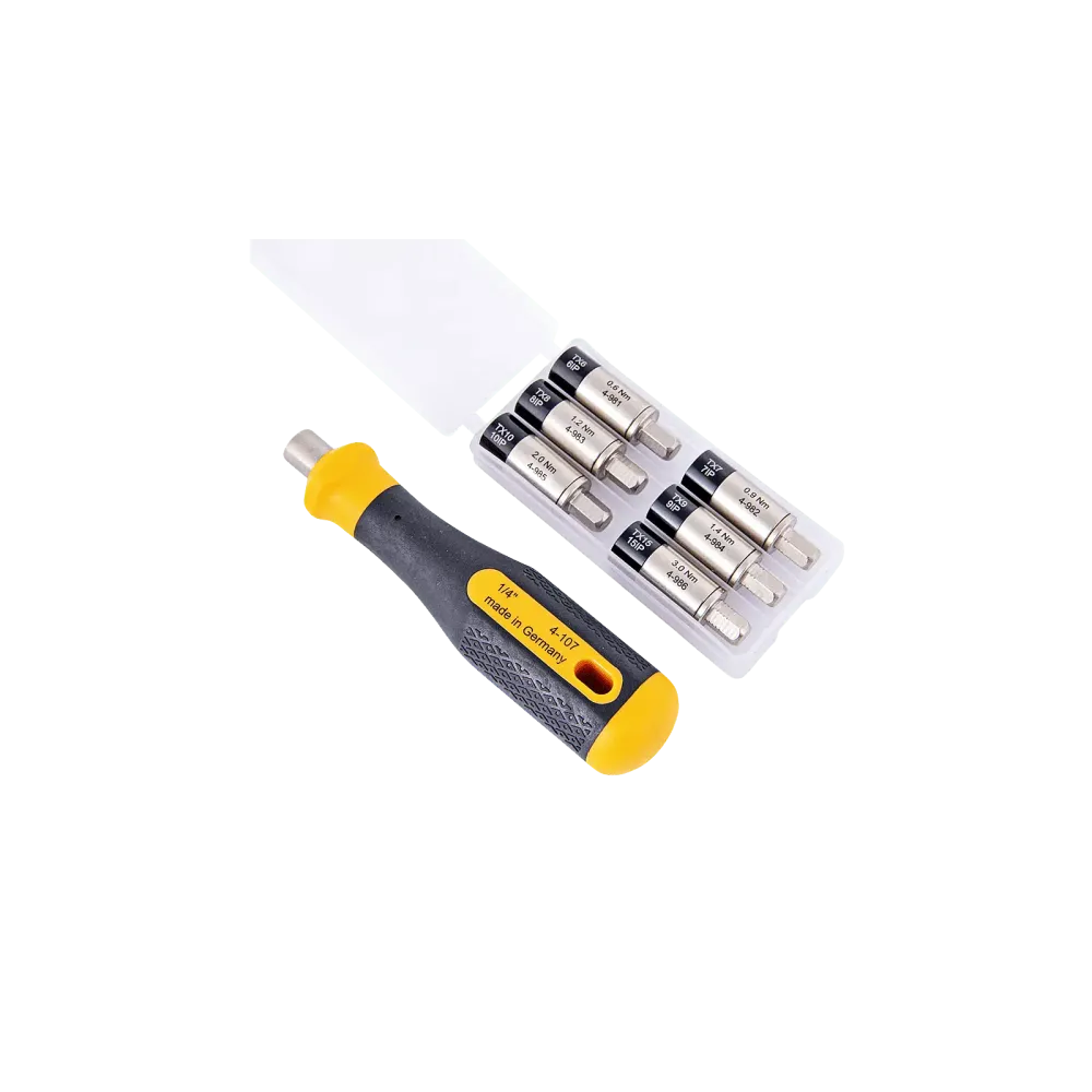 Torque adapter set 7-piece 0.6-3.0Nm for 1/4 inch