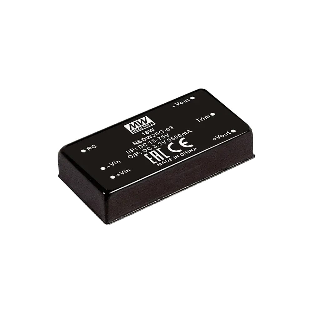 20W DC/DC converter, input 43...160V, output 5V/4A