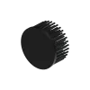 LED pin fin heat sink, ø80mm, H 40mm, Base 5mm, Black anodized