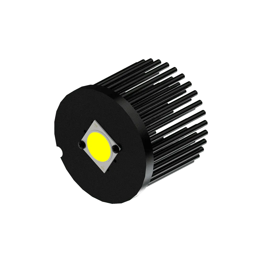 Zhaga LED pin fin heat sink, ø86mm, H 68mm, Base 8mm, Black anodized