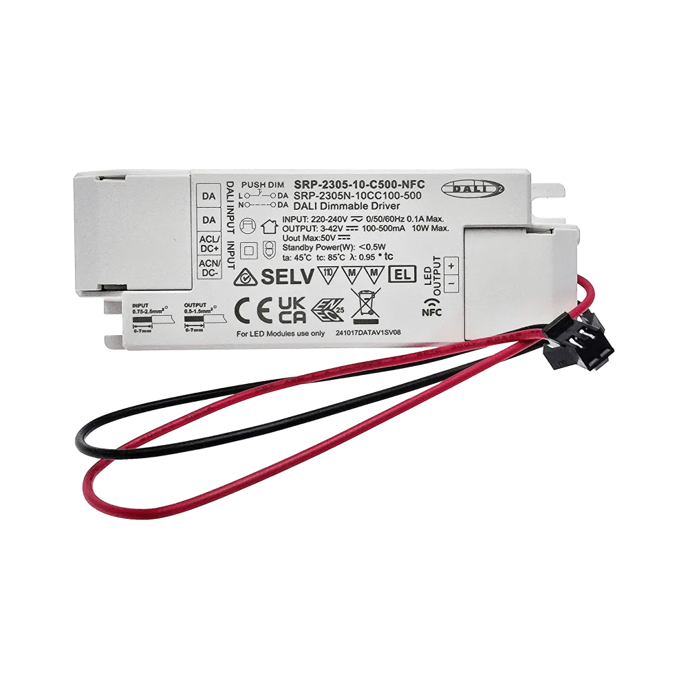 10W DALI2 DT6, AC-PUSH, constant current LED driver, NFC, incl. MD plug