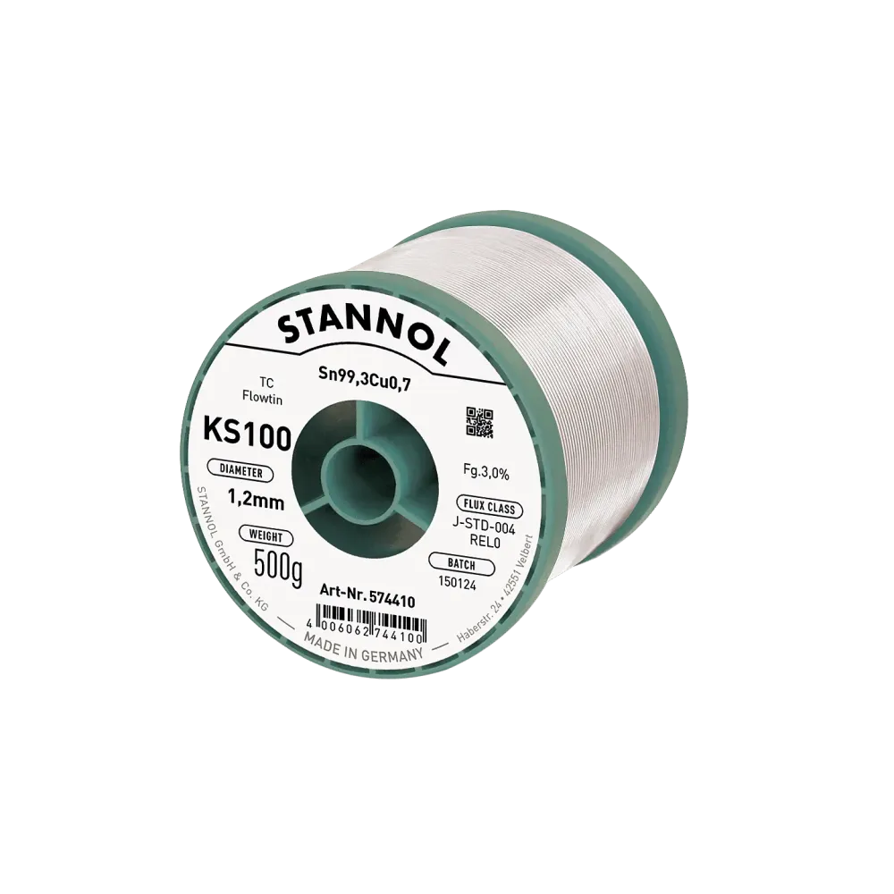 Solder wire KS100, Sn99,3Cu0,7 - FLOWTIN TC, RE L0, 1.2mm, 500g
